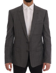 Dolce & Gabbana Gray Wool MARTINI Slim Blazer