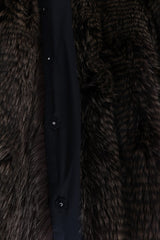 Dolce & Gabbana Elegant Brown Raccoon Fur Knee-Length Coat