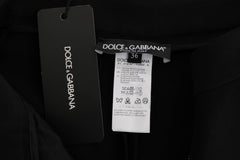 Dolce & Gabbana Chic Black Capri Pants with Pink Side Stripes