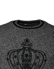 Dolce & Gabbana Gray Crown King Cashmere Pullover Sweater