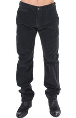 GF Ferre Elegant Black Cotton Corduroy Pants