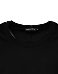 Dolce & Gabbana Black Cotton Round Neck Sleeveless T-shirt