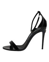 Dolce & Gabbana Black KEIRA Heels Ankle Strap Sandals Shoes