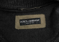 Dolce & Gabbana Elegant Leather & Wool Blend Jacket