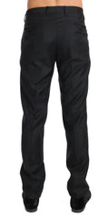 Dolce & Gabbana Elegant Gray Patterned Formal Pants