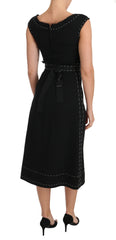 Dolce & Gabbana Elegant Black Sheath Wool Dress