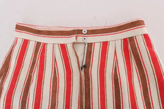 Dolce & Gabbana Multicolor Portofino Stripes Cotton Midi Skirt