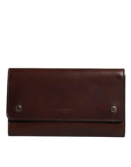 Dolce & Gabbana Brown Leather Logo Embossed Crossbody Bag