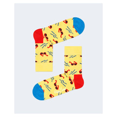 Happy Socks Yellow Cotton Tights & Sock
