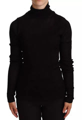 Dolce & Gabbana Black Turtleneck Slim Fit Pullover Sweater