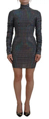 Dolce & Gabbana Black Embellished Nylon Bodycon Mini Dress
