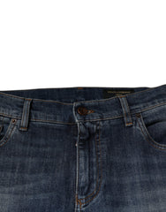 Dolce & Gabbana Blue DG Crown Logo Cotton Skinny Denim Jeans
