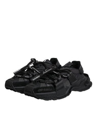 Dolce & Gabbana Black Low Top Space Lace Up Sneakers Shoes