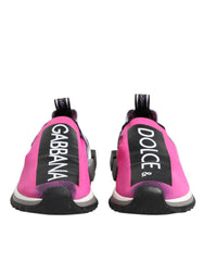 Dolce & Gabbana Fuchsia White Slip On Sorrento Sneakers Shoes