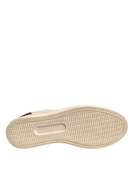 Dolce & Gabbana White Suede Leather Low Top Sneakers Shoes