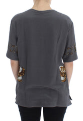 Dolce & Gabbana Enchanted Sicily Silk Blouse with Knight Print