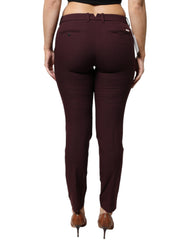 Aniye By Maroon Mid Waist Tapered Skinny Dress Pants