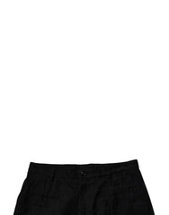 Dolce & Gabbana Black Cotton Casual Mid Waist Chino Shorts