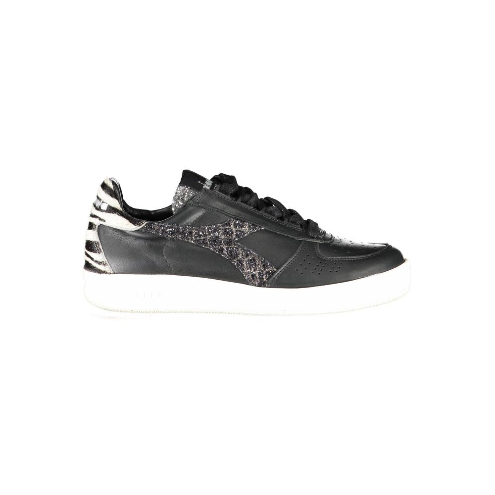 Diadora Black Leather Womens Sneaker