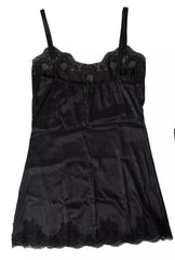 Dolce & Gabbana Black Lace Silk Sleepwear Camisole Top Underwear