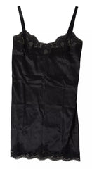 Dolce & Gabbana Black Lace Silk Sleepwear Camisole Top Underwear