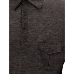 Corneliani Gray Wool Polo Shirt