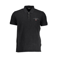 Napapijri Black Cotton Men Polo Shirt