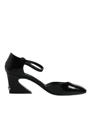 Dolce & Gabbana Black Leather Jackie Ankle Strap Sandals Shoes