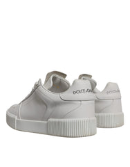 Dolce & Gabbana White Miami Leather Low Top Sneakers Shoes