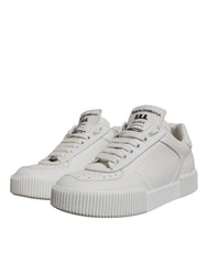 Dolce & Gabbana White Miami Leather Low Top Sneakers Shoes