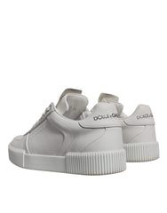 Dolce & Gabbana White Miami Leather Low Top Sneakers Shoes