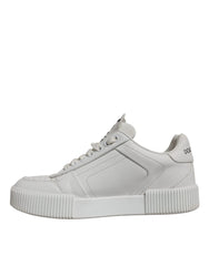 Dolce & Gabbana White Miami Leather Low Top Sneakers Shoes