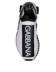 Dolce & Gabbana White Black Slip On Sorrento Sneakers Shoes