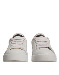 Dolce & Gabbana White Red Logo Portofino Sneakers Shoes