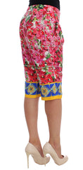 Dolce & Gabbana Multicolor Floral Silk Capri Pants