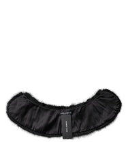 Dolce & Gabbana Black Fur Shawl Neck Wrap Cover Collar Scarf