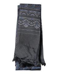Dolce & Gabbana Dark Blue Fantasy Silk Neck Wrap Shawl Scarf