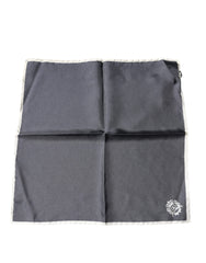 Dolce & Gabbana Gray Crown Logo Square Handkerchief Scarf
