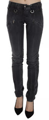 John Galliano Grey Washed Low Waist Zipper Side Skinny Denim Jeans