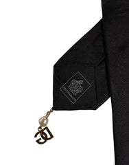Dolce & Gabbana Black Logo Embellished Adjustable Necktie Tie