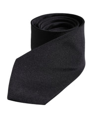 Dolce & Gabbana Black Solid Silk Adjustable Necktie Tie