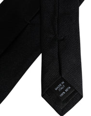 Dolce & Gabbana Black Solid Silk Adjustable Necktie Tie