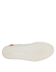 Dolce & Gabbana White Suede Leather Low Top Sneakers Shoes