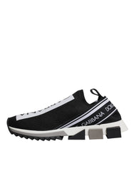 Dolce & Gabbana Black White Slip On Sorrento Sneakers Shoes