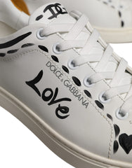 Dolce & Gabbana White Suede Leather Low Top Sneakers Shoes