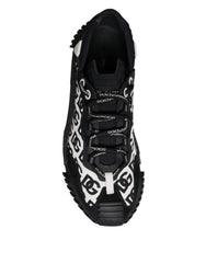 Dolce & Gabbana Black Logo Lace Up Low Top NS1 Sneakers Shoes