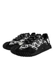 Dolce & Gabbana Black Logo Lace Up Low Top NS1 Sneakers Shoes