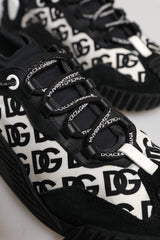 Dolce & Gabbana Black Logo Lace Up Low Top NS1 Sneakers Shoes