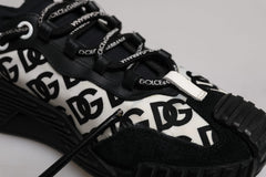 Dolce & Gabbana Black Logo Lace Up Low Top NS1 Sneakers Shoes