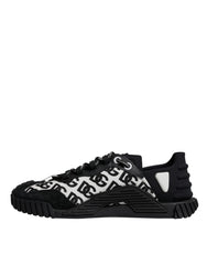 Dolce & Gabbana Black Logo Lace Up Low Top NS1 Sneakers Shoes